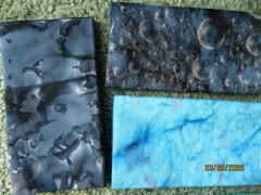 Fat 1/4 bundle 5 pcs. dark blue, light blue, and green with silver highlights