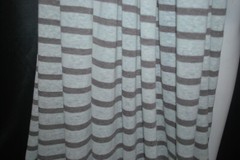 Linen Cotton Rayon Knit Jersey fabric 11/16″ Natural 1/4″ Brown by the yard