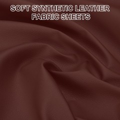 63×39.4in Faux Leather Sheets, Faux Leather Fabric Vinyl PVC, Dark Brown Red