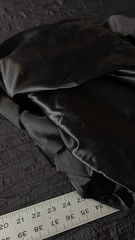 Luxury Black bridal Satin Peau de Soie poly satin fabric 3 yds + 20″ x 60 Wide