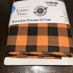 Loops & Threads Halloween Fabric 1 Yard 36″ x 44″ Orange and Black Checkered