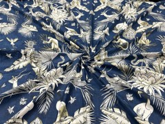 5 Yard Hand Block Animal Bird Print Cotton Indian Natural Sanganeri Print Fabric