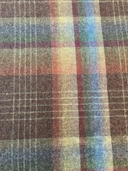 Fabric 100% Wool Plaid Check Woven Wide Width Multi Colored Sold by the Yard New