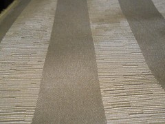 Ivory/Off White Stripe Woven Upholstery Fabric Remnant 54″ x 6.5 yard pc