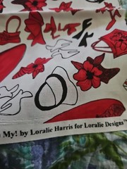HTF Loralie Harris For Loralie Designs Hats,Bags & Shoes Oh My! Cotton 18″x 45″