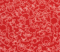 Red sheep canvas (selvedges) Sold by the meter | Diegos® kids accessories