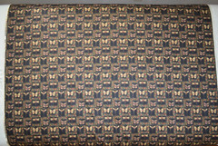 23 Yds Avail/ Black Cotton Sateen Background with Dragonflies, Gold embossing