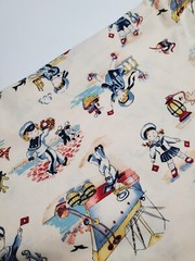 Retro Fabric Faye Burgos Kids Play Sailors Nautical Sew Quilt Kitschy ONE YARD