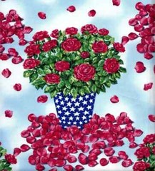 New York State Flower NYC Commemorative Rose 9-11 Never Forget Fabric FQ 1/4 YD