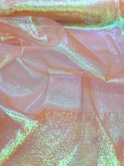 Orange Iridescent Organza Fabric Sold By The Yard Sheer For Clothing Decoration
