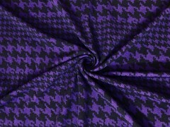 Liverpool Fabric-Black Eggplant Double Size Houndstooth-LVPR356-Sold by the Yard