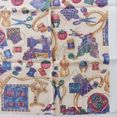 Lot of 2 Sewing Basket by Hoffman International Fabrics Cotton Fat Quarters