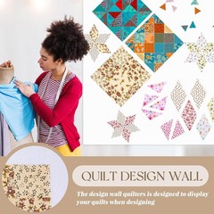 Buryeah 2 Pieces Quilt Design Wall Fabrics 72 in 60.24 x 71.65 inches, white