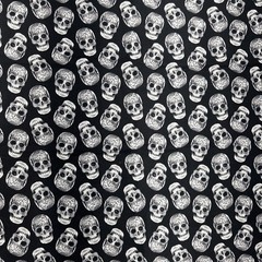 Halloween Black Gray White Sugar Skulls Collage Cotton Fabric BTHalfY #68