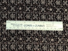 1.55 Yds 36″ W. Black & White Rosette A Regulated Cotton Never Misbehaves Fabric