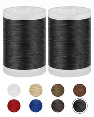 330 Yards FIVEIZERO Extra Strong Upholstery Thread,Black Bonded Nylon Black