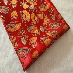 Oriental Japanese Fabric Fan Brocade Kimono Hanfu Cheongsam Vintage DIY