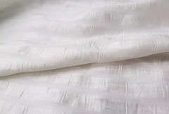 55” Wide Striped Silk Linen Material Crepe Ivory White Silk Flax Fabric Wedding