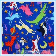 BonEful Fabric FQ Cotton Quilt Baby BOY Animal Planet Penguin Dog Pig Bunny Cat
