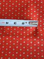 VTG Sweet Tiny Strawberry on Red Fabric -Dolls, Quilting & Crafts 2.5 yards x 44