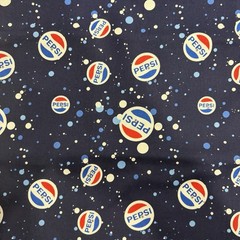 Pepsico Pepsi Cans Logo Fabric 1 yard x 44 inches Blue Background