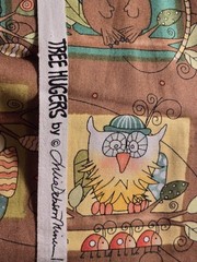 OOP Tree Huggers Studio E Orange Owl Cotton Quilt Fabric FQ