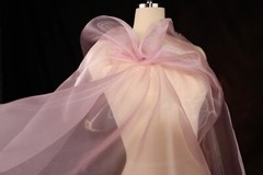Dusty/Rose Crystal Sheer Organza Fabric By the Yard 161