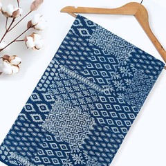 2.5 Yards Cotton Indigo Blue Fabric Patchwork Hand Block Printed Crafting Fabric