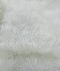 60” Width White Solid Shaggy Long Pile Faux Fur Soft Polyester Fabric Per Yard