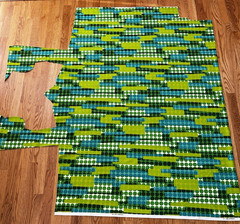 VTG So-Fro Originals 60s Psychedelic Green Knit Fabric-40″x53″