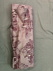 Vintage Burgundy Red French Toile de Jouy Pastoral Whimsical Cotton Fabric 9 Yds