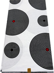 Black & White, Red- African Ankara Wax Print, 100% Cotton, Sell by 6 Yards