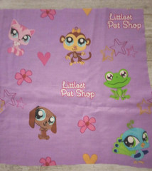 littlest pet shop fun fabric sheet scrap 12 x 10 inch gently used