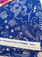 Ruby Tattoo Rowan Westminster Fibers Fabric Blue #PWDB027