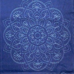 Patchwork Quilting Sewing Fabric Sashiko Mandala Navy Panel 50x110cm