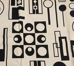MCM Fabric Black and White Abstract Geometric 39″ X 56″ Heavy Cotton Blend