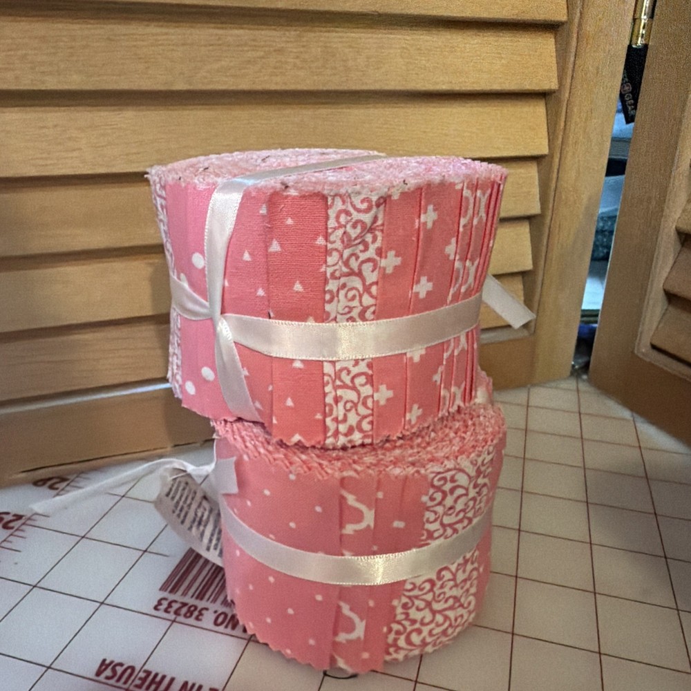 Two Pink Jelly Rolls 2.5 X 42” 20 Strips Each 10 Designs
