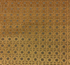 BRENTANO QUADRO CAMPO GOLDEN BEIGE GEO KEY VELVET UPHOLSTERY FABRIC BTY 54″W