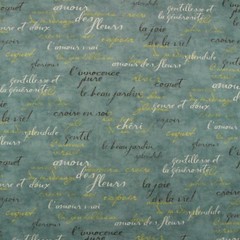 WAVERLY FRENCH SCRIPT SPA BLUE PARIS MULTIUSE COTTON FABRIC BY THE YARD 54″W