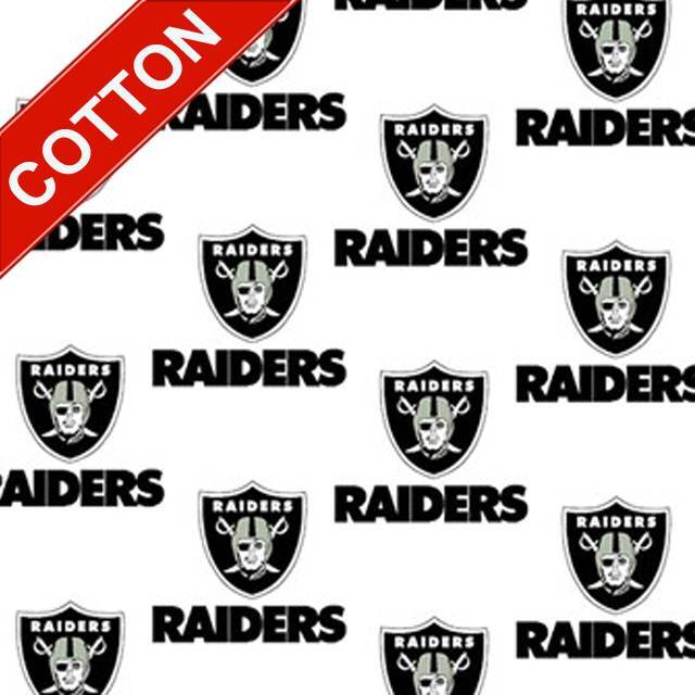 Las Vegas Raiders NFL Cotton Fabric – 58″ Wide – Sold by The Yard & Bolt