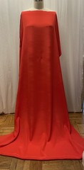 100% Silk Crepe 4-Ply Red Orange Fabric 40mm 2 Yards & 5″ Long 45″ Wide