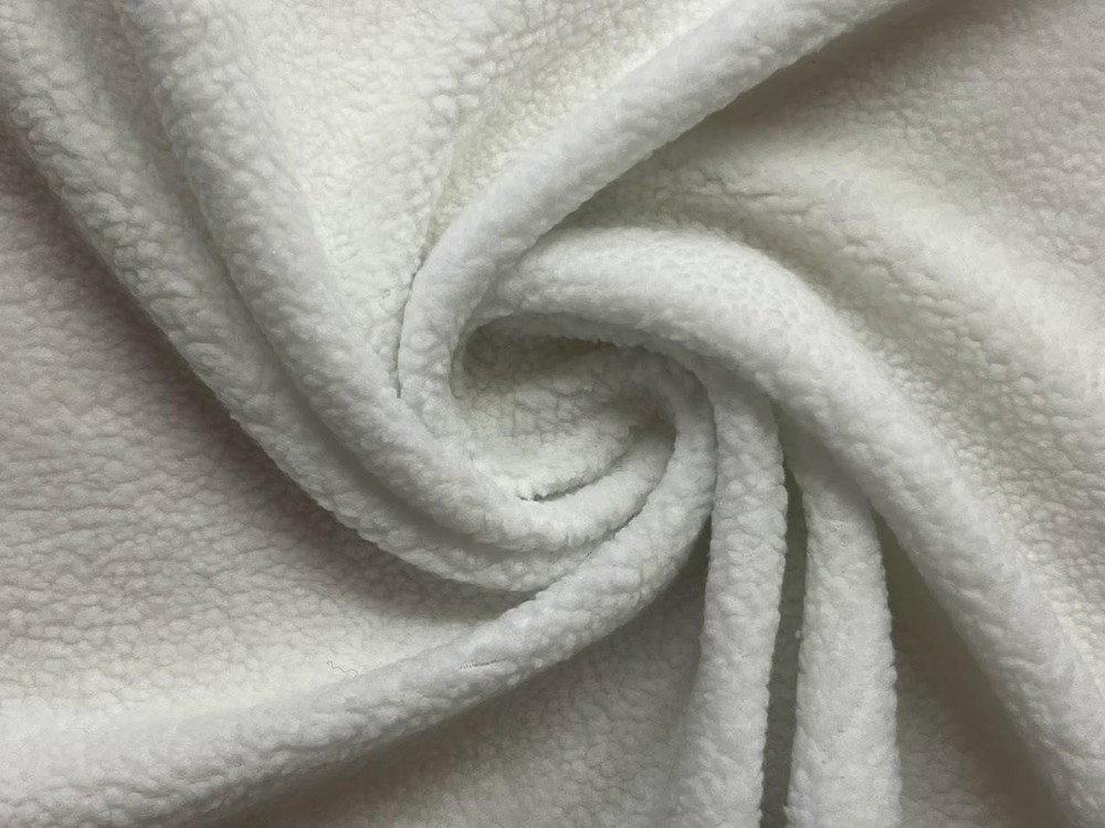 Faux SHERPA FLEECE Sheepskin Fabric Material WHITE