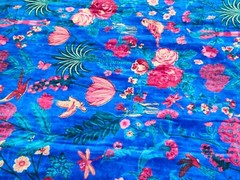 Indian Velvet Fabric Sewing Dress Material Yellow Tiger Tunic Top Material Yard