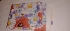 2 Yd 10″ x 65″w Polyester Fabric Pink Floral White Daisy’s Floral NO STRETCH
