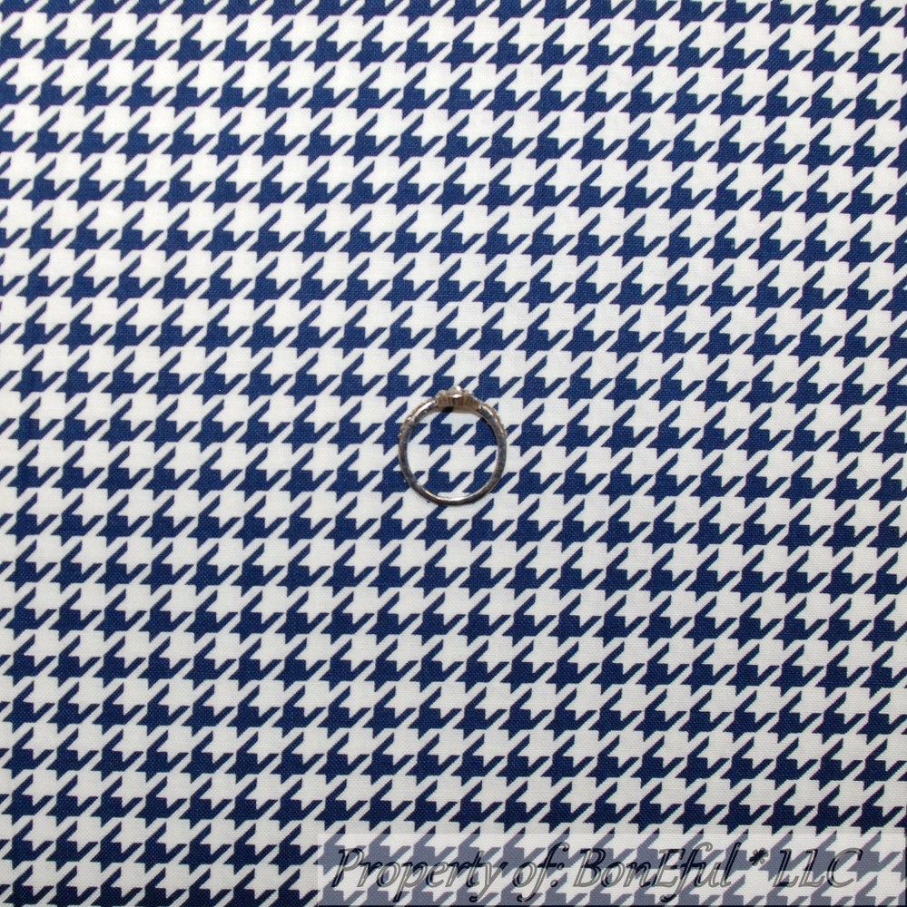 BonEful Fabric FQ Cotton Quilt Blue White Small USA American Gingham Check Block