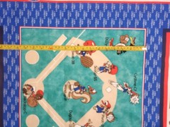 Vintage 2002 Little League ® Baseball Cotton Fabric Panel 46×89 10 Blocks 16″ Sq