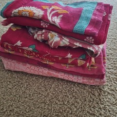 2 Lbs Vintage Kantha Fabric Pink Lot