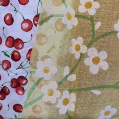 Vintage Sheer Yellow Floral Felted Speciality Fabric Approx 93×44”