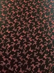 5 Yards VTG Jessica McClintock Embroidered Fabric Black Velveteen with Red Bows