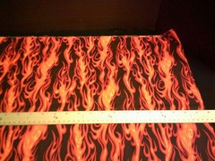 WASHED & IRONED Flames, black background Fat Quarter 18″X21 1/2 ” Cotton Fabric
